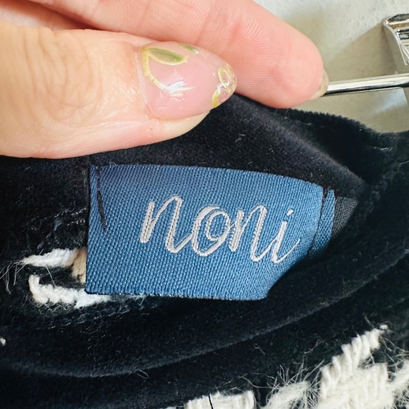 Noni Houndstooth A-Line‎ Wool Blend Skirt Black White S/M Winter Lux Classic - Picture 5 of 8